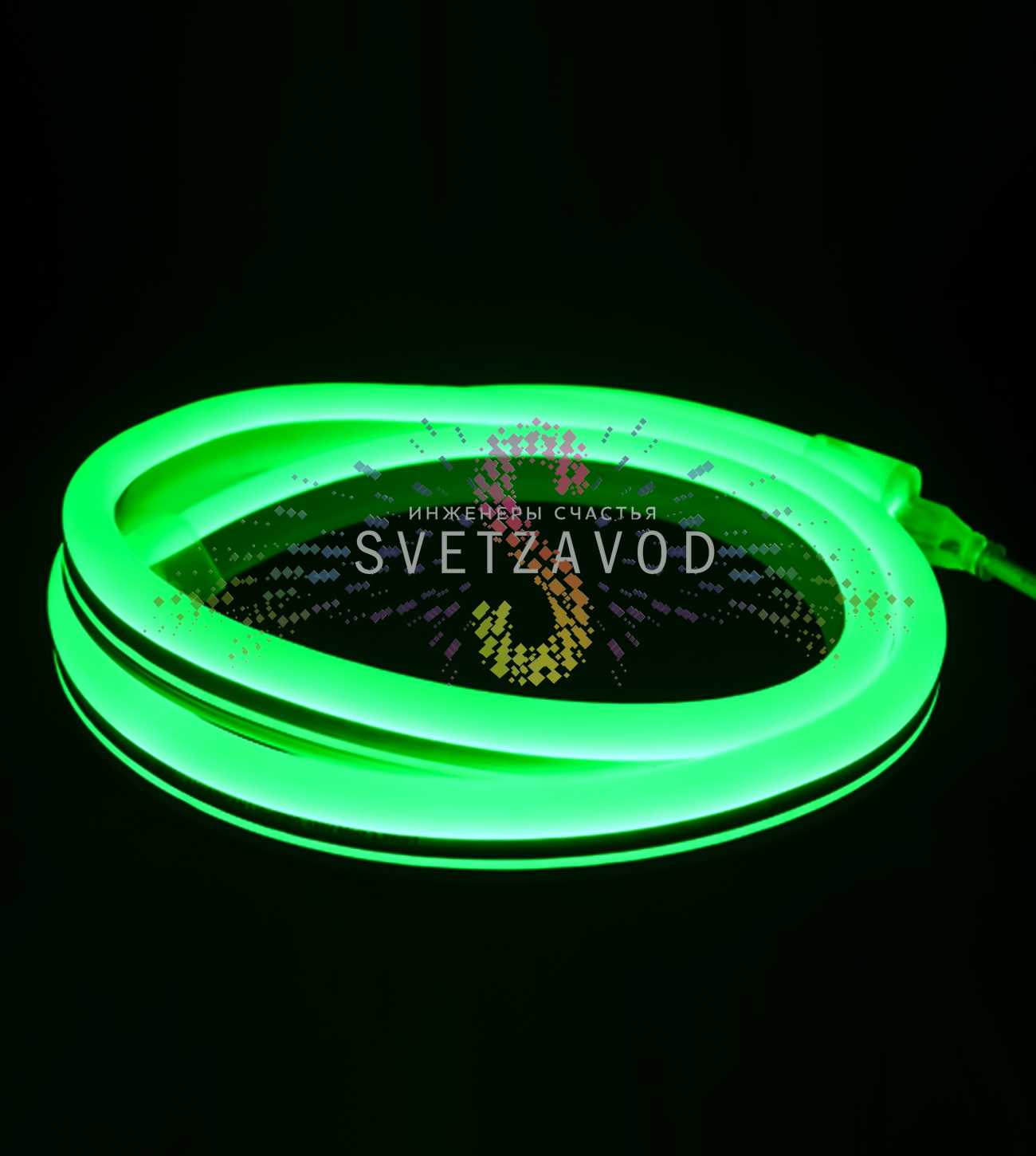 Светодиодный гибкий неон, двухсторонний, зеленый, 8х16мм, 120SMD2835, 220В, IP65, 50м, Rich Led