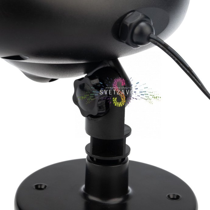 Светодиодный проектор Звездное небо Neon-Night черного цвета из АБС-пластика с пультом ДУ, кабелем 3 м и блоком питания.