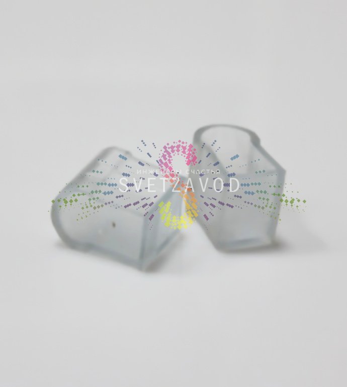 Крупный план пластиковой заглушки для прямоугольного гибкого неона 12х25 мм, демонстрирующий форму и размер.