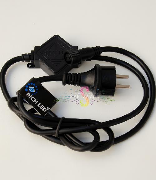 Шнур для подключения Гирлянды лофт с лампами, 10 метров, черный