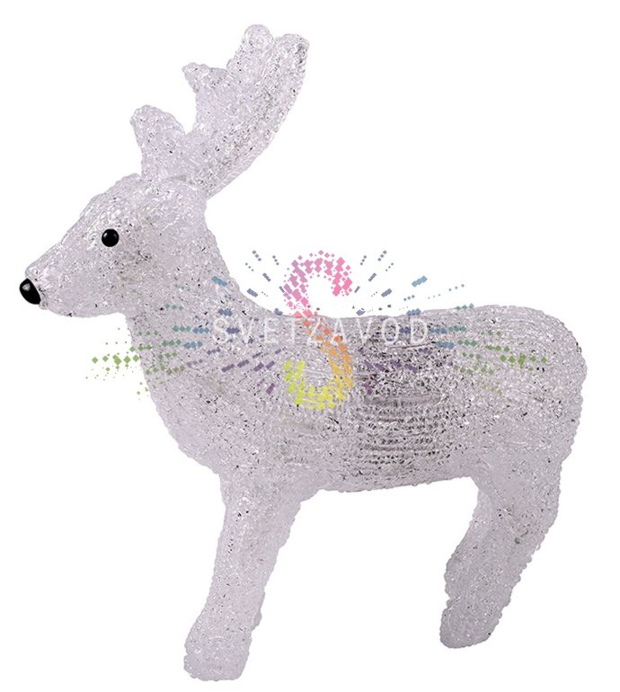 Детальное фото акриловой светодиодной фигуры 3D Оленёнок (Neon-Night SAK-407) размером 30х14х35 см с работающей подсветкой из 40 светодиодов.