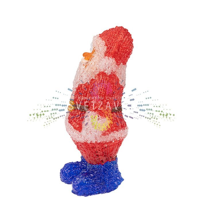 Детальное фото светодиодной акриловой фигуры 3D Санта Клаус с 40 LED, защитой IP65 и блоком питания 24В. Детальное фото светодиодной акриловой фигуры 3D Санта Клаус с 40 LED, защитой IP65 и блоком питания 24В.