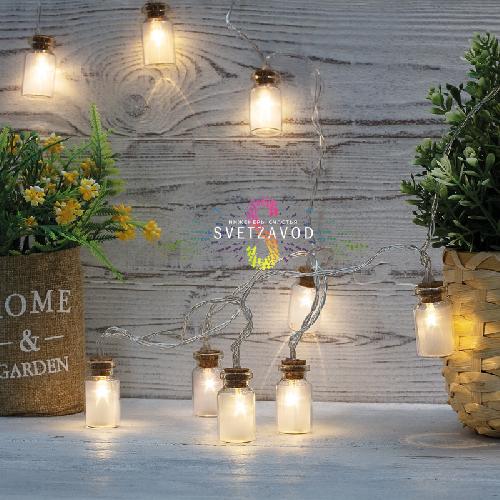 Гирлянда светодиодная на батарейках Баночки, 1,5м, теплый белый, Neon-Night