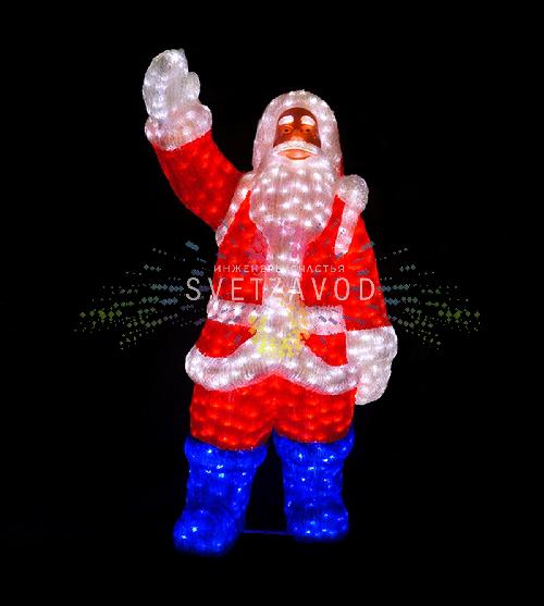 Акриловая фигура 3D Санта Клаус, 120 см, 2080 LED, 24В, с трансформатором