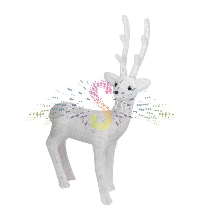 Детальное фото акриловой 3D фигуры Снежный олень с 380 светодиодами, защитой IP65 и блоком питания 31В в комплекте