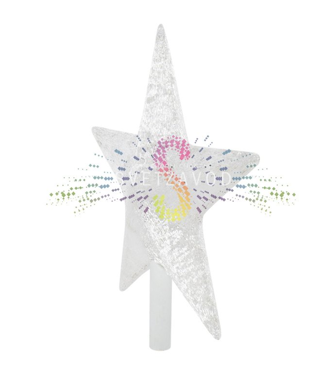 Детальное фото акриловой 3D-звезды 54 см с 240 светодиодами, трубой 80 см, блоком питания в комплекте. Видны элементы конструкции.