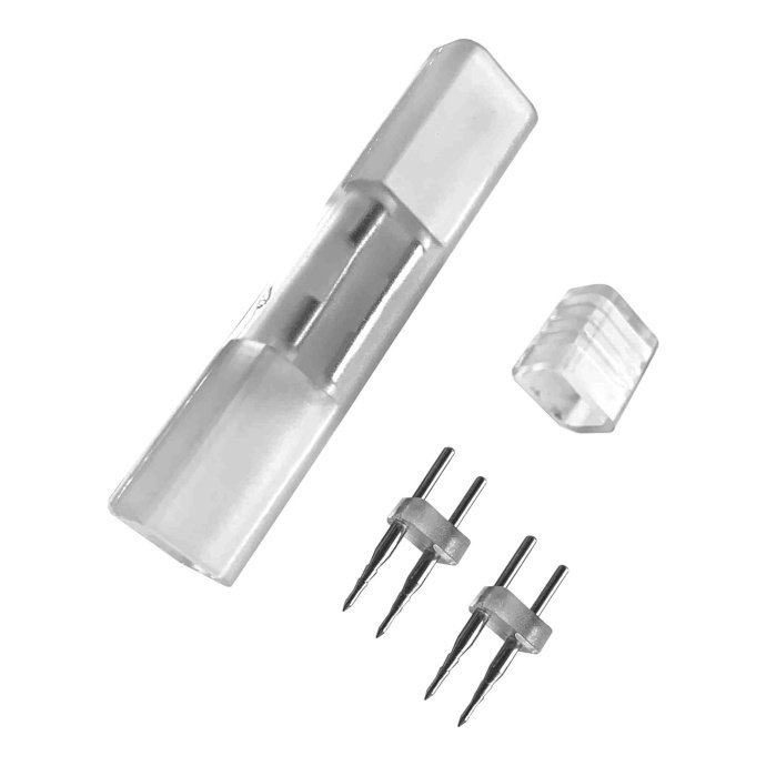 Пластиковый монтажный комплект для LED ленты 220В 2835, 60 диодов/м, белый свет, с коннекторами, 17 см.