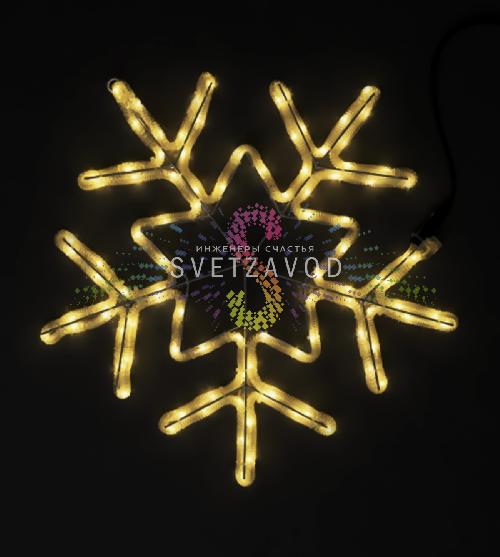 Светодиодная Снежинка, 57х56см, теплая белая, фиксинг, 220В, IP65