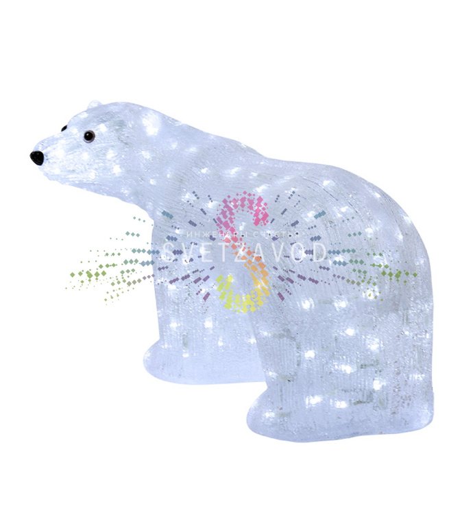 Детальное фото акриловой фигуры 3D Мишка 60 см: видны 200 светодиодов, металлический каркас, влагозащищенный корпус IP65 и блок питания 24В