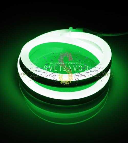 Светодиодный гибкий неон, зеленый, 12х25мм, 120SMD2835, 24В, IP65, 50м