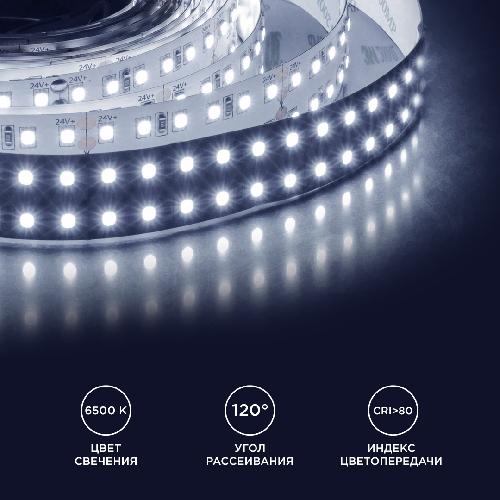 00-305 Светодиодная лента 24В, ПРО, 38Вт/м, smd2835, 240д/м, IP20, 3800Лм/м, ширина подложки 20мм, 5