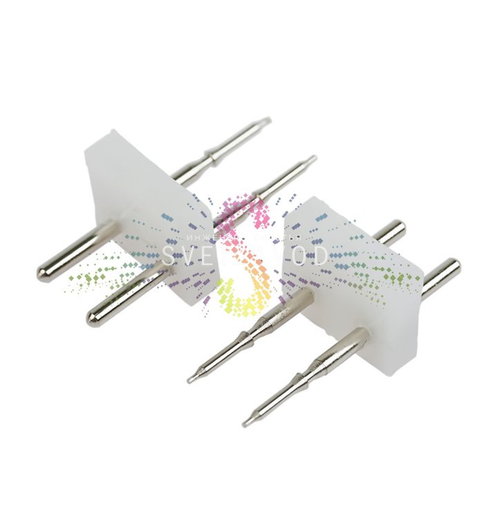 Крупный план разъема-иглы с термоусадкой для невидимого соединения двух отрезков гибкого неона прямоугольного сечения 15х26мм. Крупный план разъема-иглы с термоусадкой для невидимого соединения двух отрезков гибкого неона прямоугольного сечения 15х26мм.