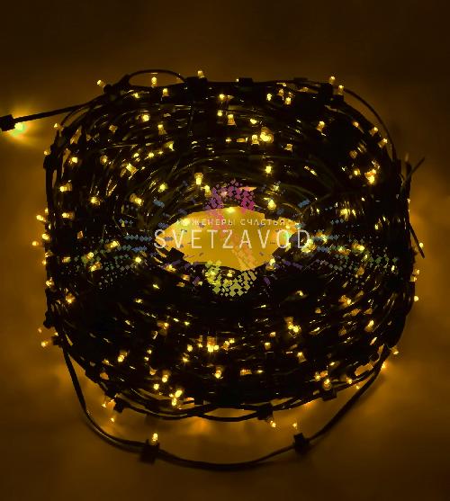 Клип Лайт 12В, фиксинг, желтый, 666 LED, 100м, темно-зеленый ПВХ, IP64