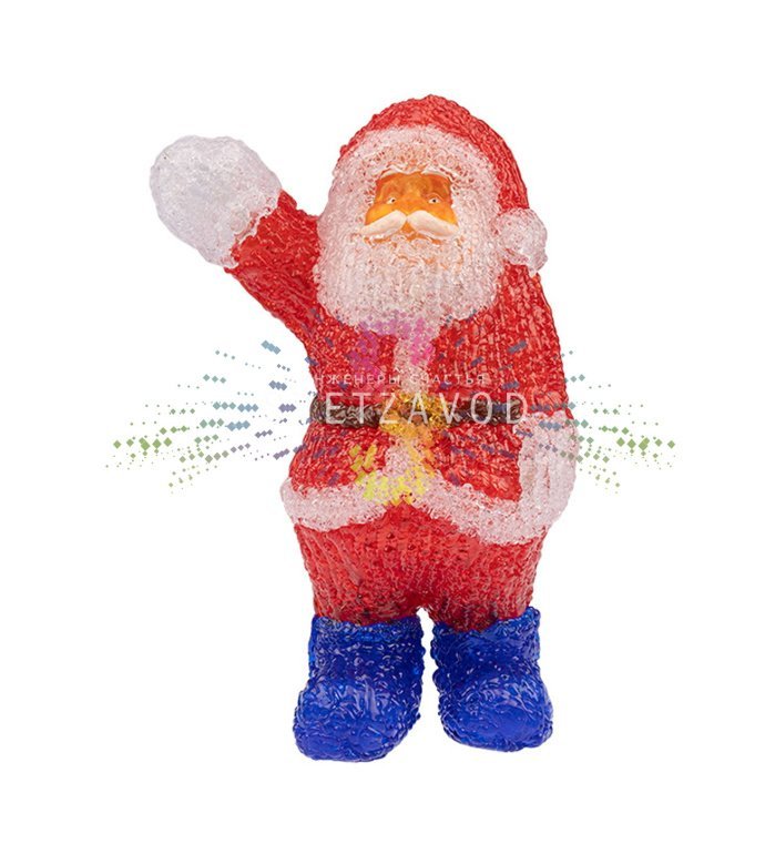 Детальное фото светодиодной акриловой фигуры 3D Санта Клаус с 40 LED, защитой IP65 и блоком питания 24В. Детальное фото светодиодной акриловой фигуры 3D Санта Клаус с 40 LED, защитой IP65 и блоком питания 24В.