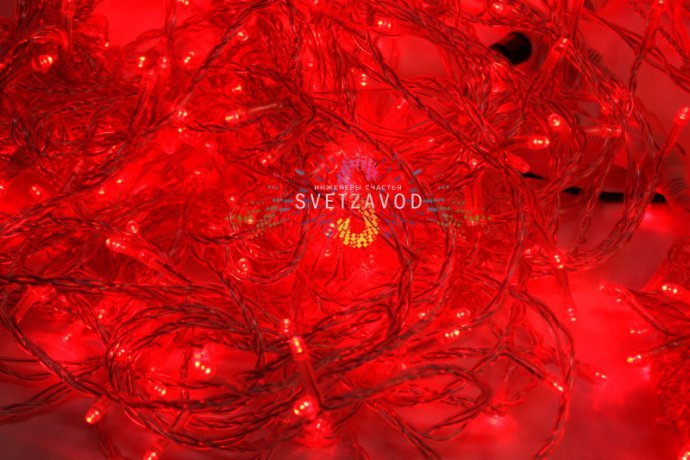 Детальное фото Клип Лайт Спайдер SSP-304: 5 нитей по 20 метров с красными светодиодами DIP на прозрачном ПВХ проводе, блок питания 24В.