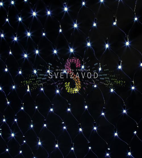 Световая сеть, 2х2м, 220В, белая, черный ПВХ, IP54, с контроллером, Rich Led