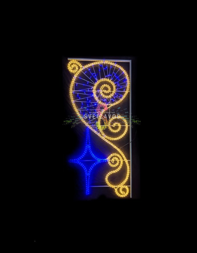 Детальное фото светодиодной консоли Полярная звезда 200х91 см. Видны металлический каркас, светодиоды белого и теплого белого свечения, степень защиты IP65.