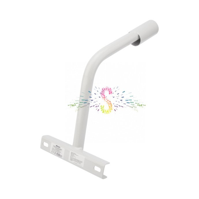 Профессиональный кронштейн для консольных светильников Rexant белого цвета. Конструкция из стали с хомутом диаметром 51 мм для крепления на опору, габариты 625х460х280 мм.