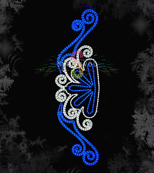 Светодиодная консоль "Лавина", 200х65 см, белая, синяя