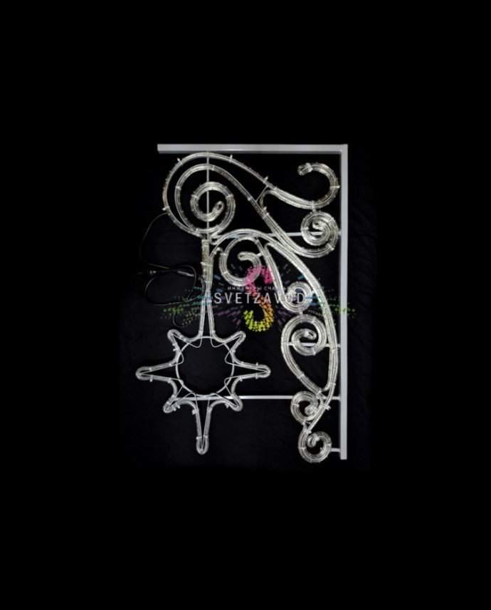 Детальное фото светодиодной консоли Северная звезда размером 100х67 см. Видны 432 светодиода синего и белого цвета на прочном металлическом каркасе с защитой IP65.