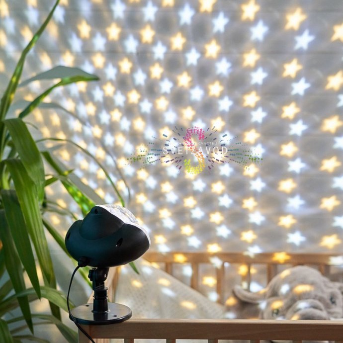 Светодиодный проектор Звездное небо Neon-Night черного цвета из АБС-пластика с пультом ДУ, кабелем 3 м и блоком питания.