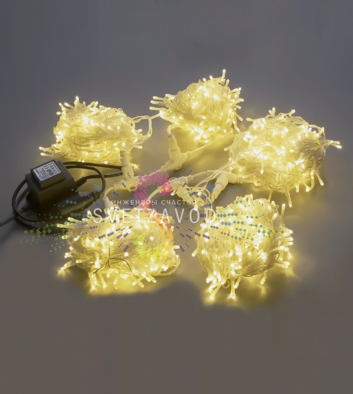 Детальное фото гирлянды Клип Лайт Спайдер: 5 нитей прозрачного провода по 20м со светодиодами теплого белого цвета, блок питания 220/24В. Детальное фото гирлянды Клип Лайт Спайдер: 5 нитей прозрачного провода по 20м со светодиодами теплого белого цвета, блок питания 220/24В.