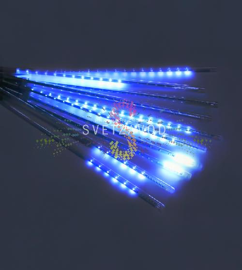 Гирлянда Тающие сосульки, синяя, 10x50см, шлейф 4,5м, 12В, 540LED, IP65, с блоком питания