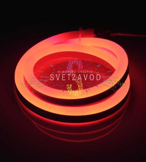 Светодиодный гибкий неон, красный, 12х25мм, 120SMD2835, 24В, IP65, 50м