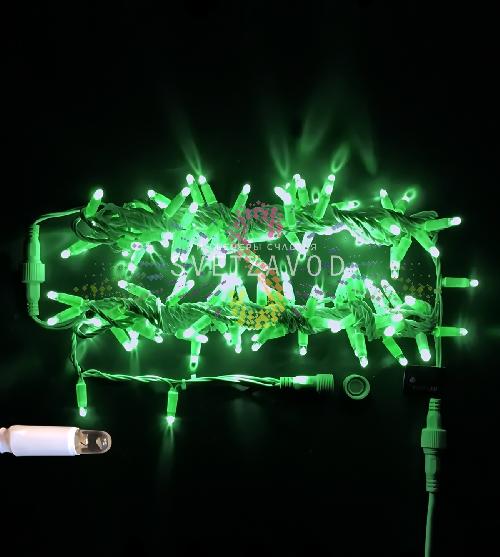 Гирлянда-нить Стринг Лайт, 24В, мерцающая, зеленая, 10м, белый ПВХ, IP65, Rich Led