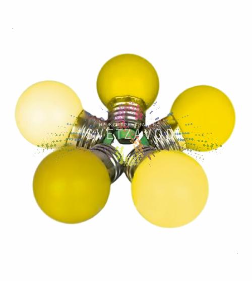 Декоративная лампа, Е27, 5 LED, 2Вт, Ø45мм, желтая, Rich Led Декоративная лампа, Е27, 5 LED, 2Вт, Ø45мм, желтая, Rich Led