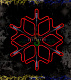 Светодиодная Снежинка, 60см, красная, неон, с эффектом тающих сосулек, 220В, IP65