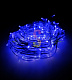 Клип Лайт 12В, мерцающий, WF, синий, 200 LED, 30м, прозр ПВХ, с колпачком и трансформатором, IP64