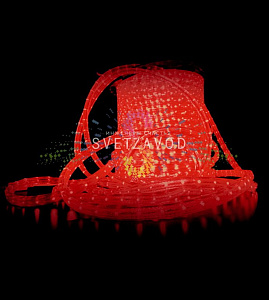 Светодиодный дюралайт, 11х18мм, 220В, 2W, 36 led/м, фиксинг, красный, 100м