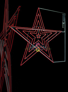 СВЕТОДИОДНАЯ КОНСОЛЬ "ЗВЕЗДА", ОДНОСТОРОННЯЯ, ИНТЕРАКТИВНАЯ, НЕОН, 150Х150 СМ, ДУ, КРАСНАЯ