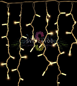 Светодиодная бахрома Айсикл, 3х0,7м, фиксинг, 220В, теплая белая, белый ПВХ, IP65