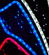 Светодиодная консоль "Ромбы триколор", 70 см, белая, синяя, красная