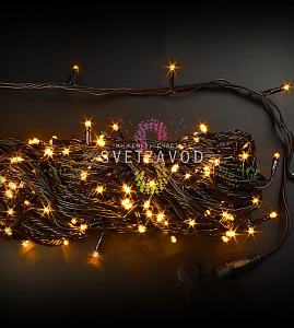 Гирлянда-нить Твинкл Лайт, 220В, чейзинг, желтая, 20м, черный ПВХ, IP54, Rich Led