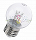 Декоративная лампа, Е27, 6 LED, 1Вт, Ø45мм, теплая белая, эффект лампы накаливания, Neon-Night