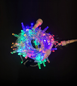 Гирлянда-нить Стринг Лайт, 220В, фиксинг, мульти, 10м, прозрачный ПВХ, IP65, Rich Led