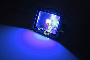 Прожектор светодиодный, синий, 220В, 20Вт, серый корпус