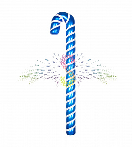 Елочная фигура Карамельная палочка, 121см, синий+белый, пластик, Neon-Night