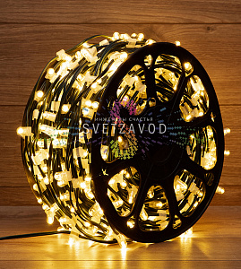 Клип Лайт 12В, фиксинг, теплый белый, 665 LED, 100м, темно-зеленый ПВХ, IP65, Neon-Night