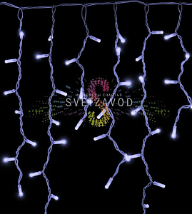 Светодиодная бахрома Айсикл, 5х0,7м, мерцающая, 220В, белая, белый ПВХ, IP65