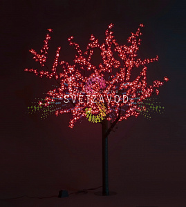 Светодиодное дерево Сакура, 1,9 м, Ø1,5 м, красное, 36B, 972LED, IP54
