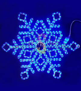 Светодиодная Снежинка, 70см, синяя, фиксинг, 220В, IP65, Riсh Lеd