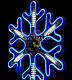 Светодиодная Снежинка, 40см, синяя, неон, с эффектом тающих сосулек, 220В, IP65