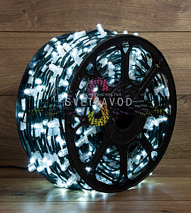 Клип Лайт 12В, фиксинг, белый, 665 LED, 100м, темно-зеленый ПВХ, IP65, Neon-Night