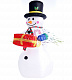 Надувная фигура 3D Снеговик с подарком, 240 см, 12В, с компрессором и адаптером
