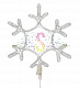 Светодиодная Снежинка, 45х38 см, белая, фиксинг, 220В, IP65, Neon-Night