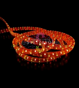 Светодиодный дюралайт, 11х18мм, 220В, 3W, 72 led/м, чейзинг, красный/желтый, 100м